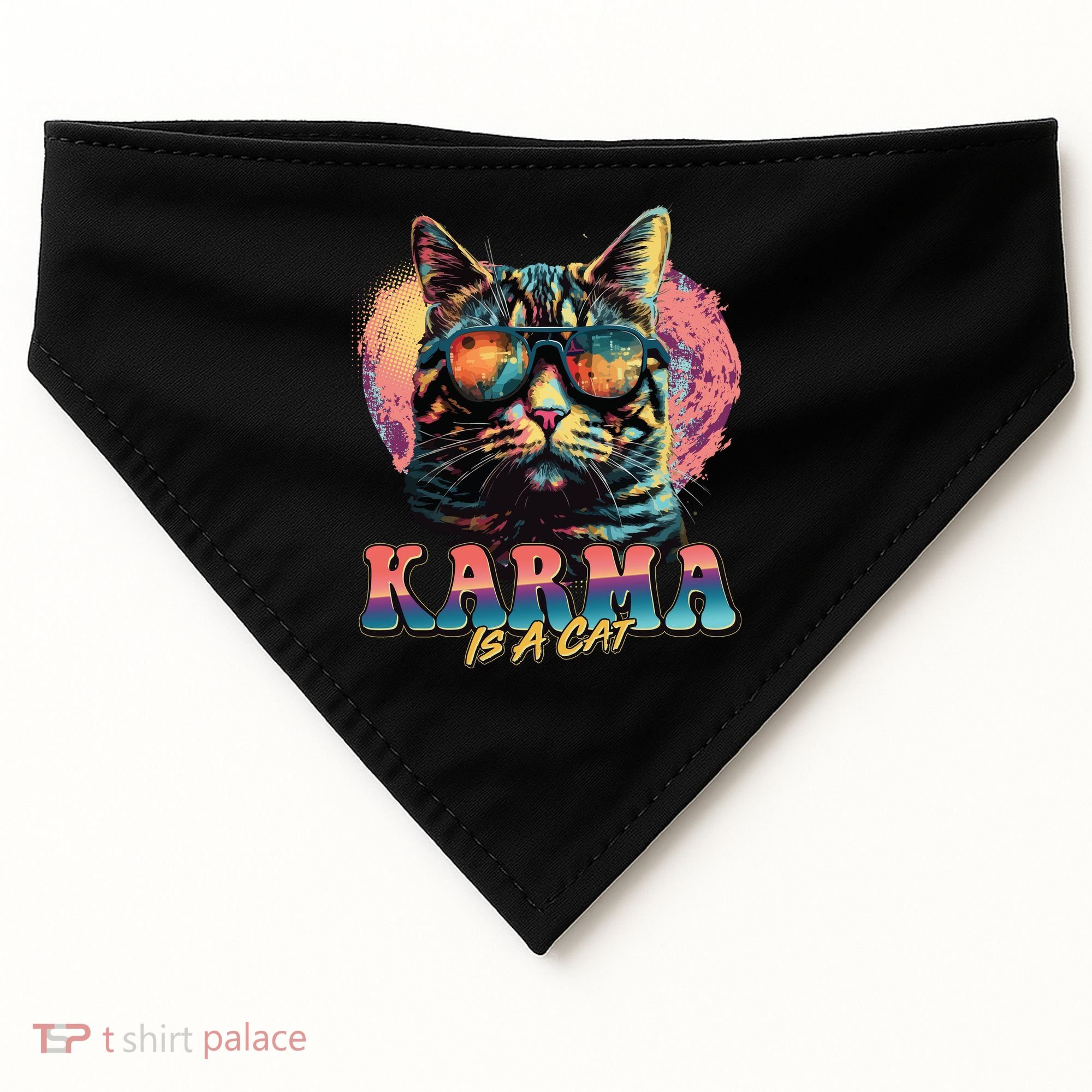 Retro Karma Is A Cat USA-Made Doggie Bandana