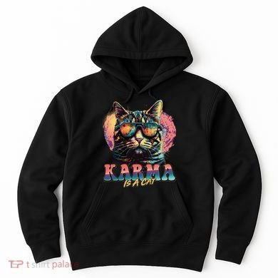 Retro Karma Is A Cat Hoodie