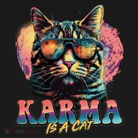 Retro Karma Is A Cat Apron thumb 3