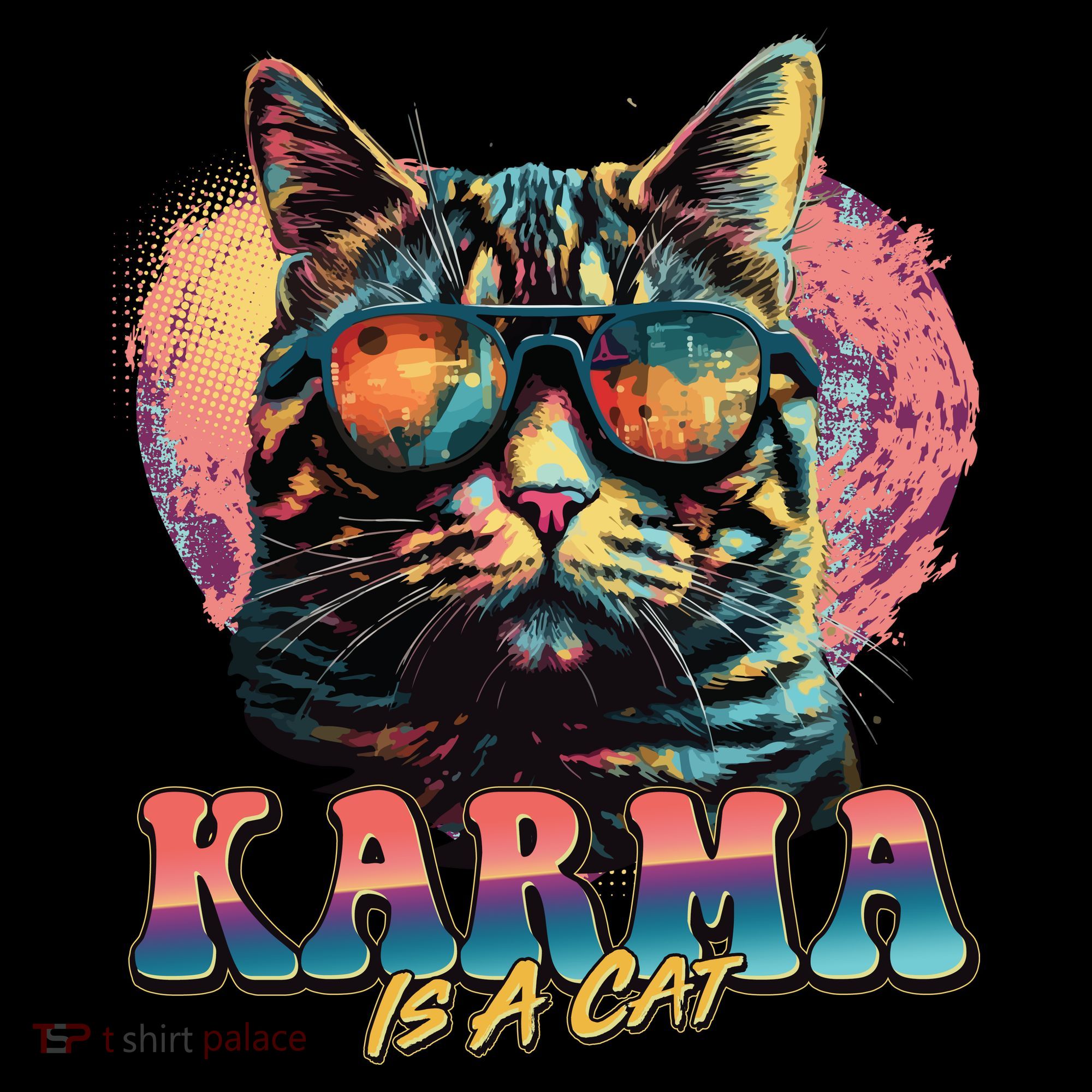 Retro Karma Is A Cat Bucket Hat