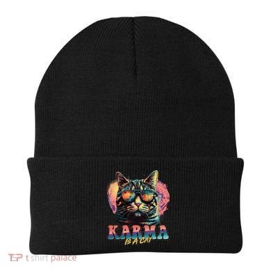 Retro Karma Is A Cat Beanie