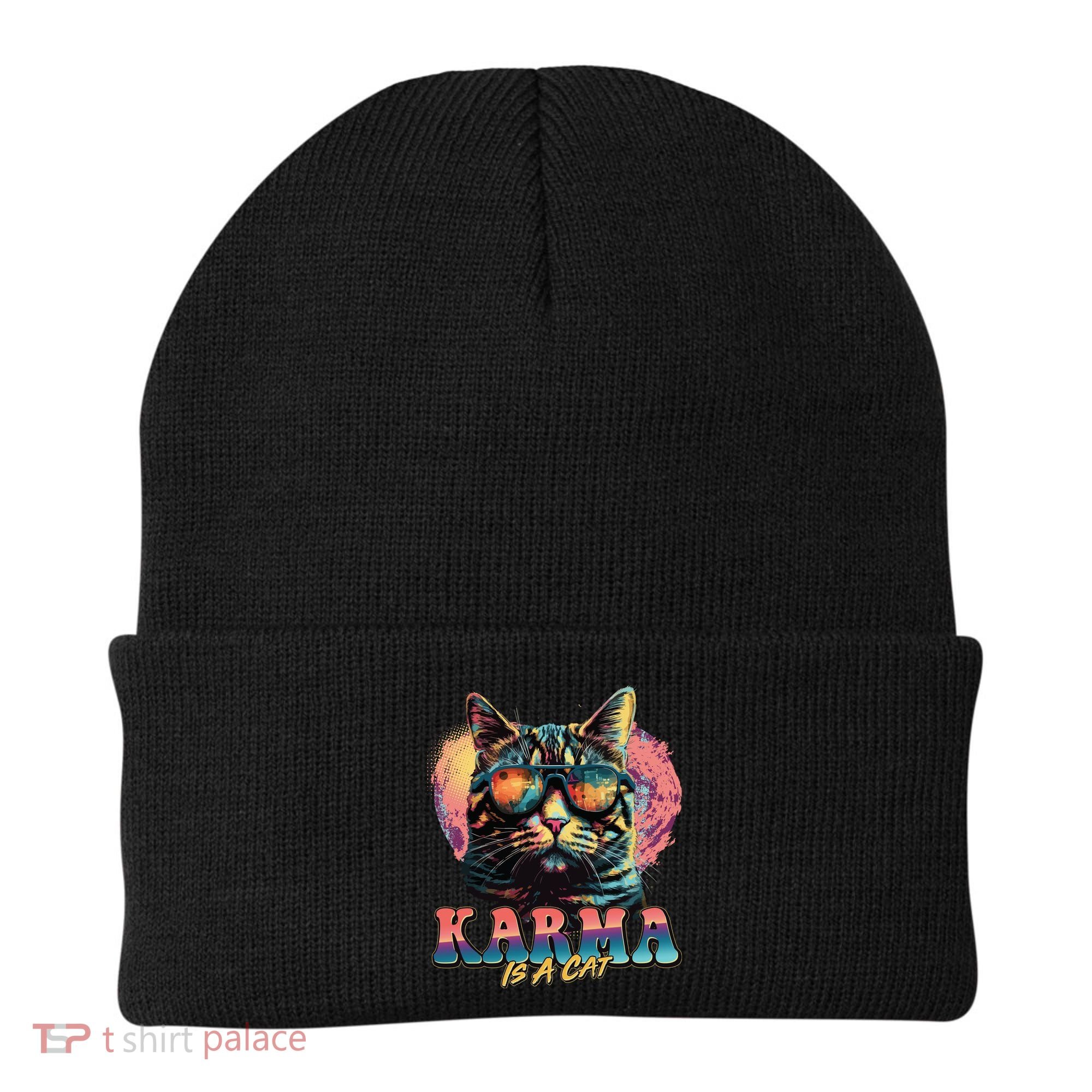 Retro Karma Is A Cat Beanie