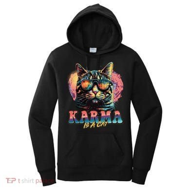 Retro Karma Is A Cat Women's Hoodie