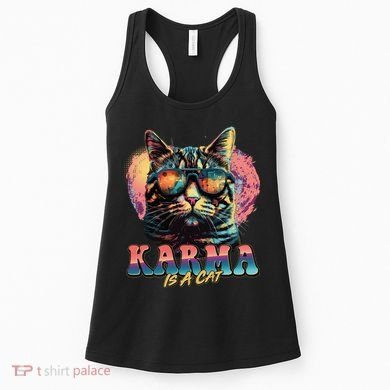 Retro Karma Is A Cat Women's Tank Top