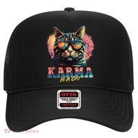 Retro Karma Is A Cat Hat thumb 0