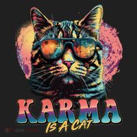 Retro Karma Is A Cat Hat thumb 2