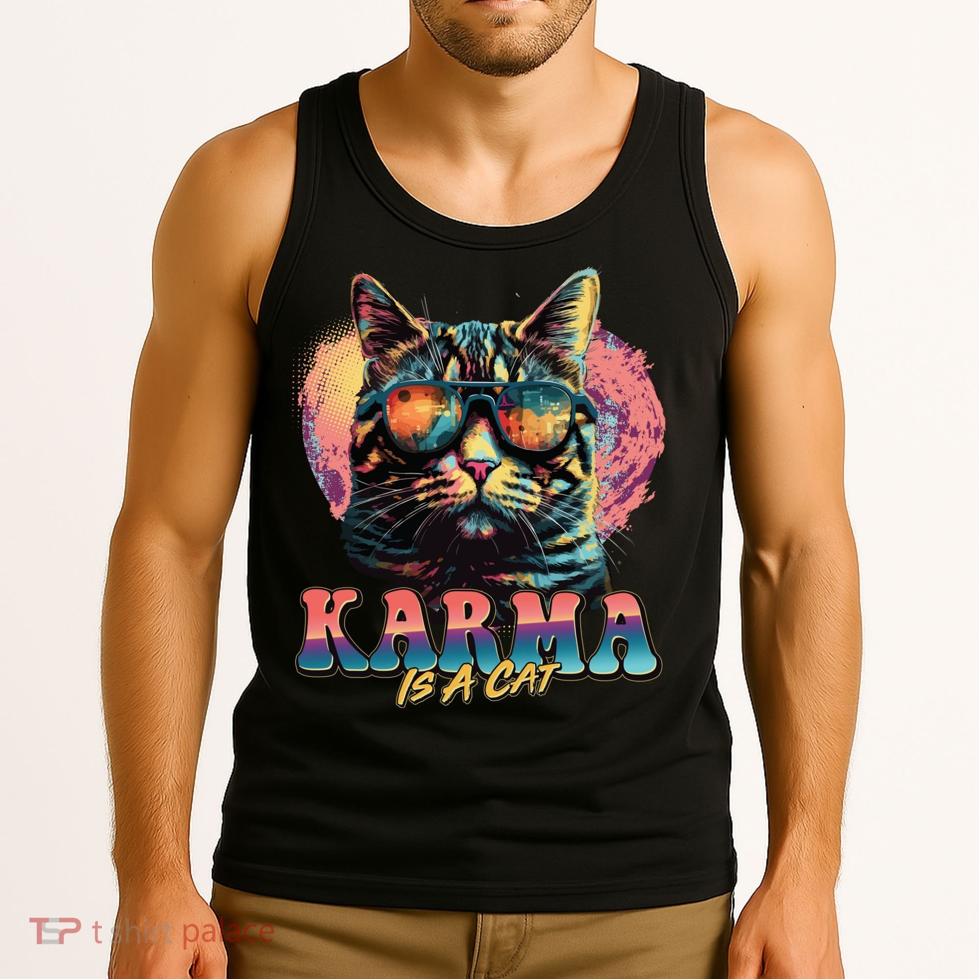 Retro Karma Is A Cat Tank Top