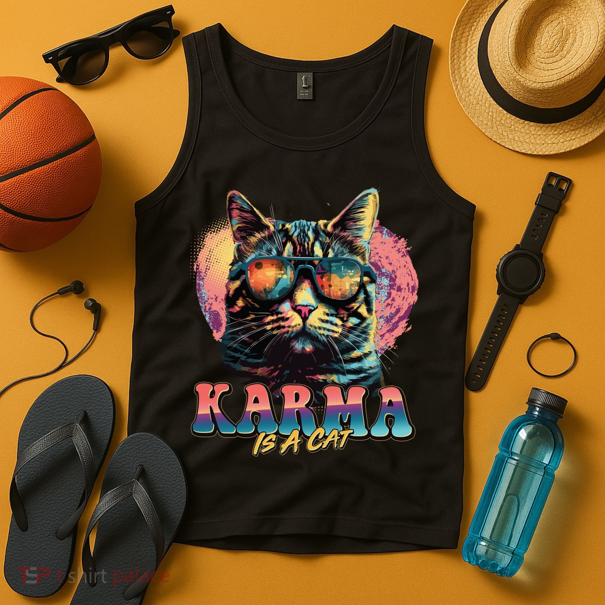 Retro Karma Is A Cat Tank Top