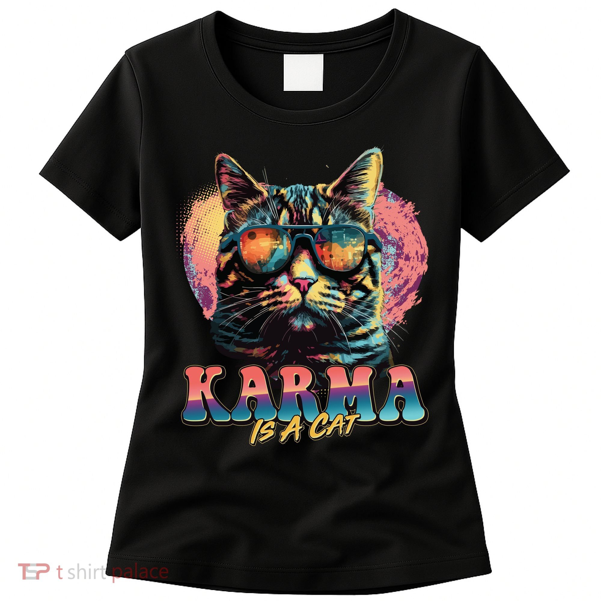 Retro Karma Is A Cat Women's T-Shirt