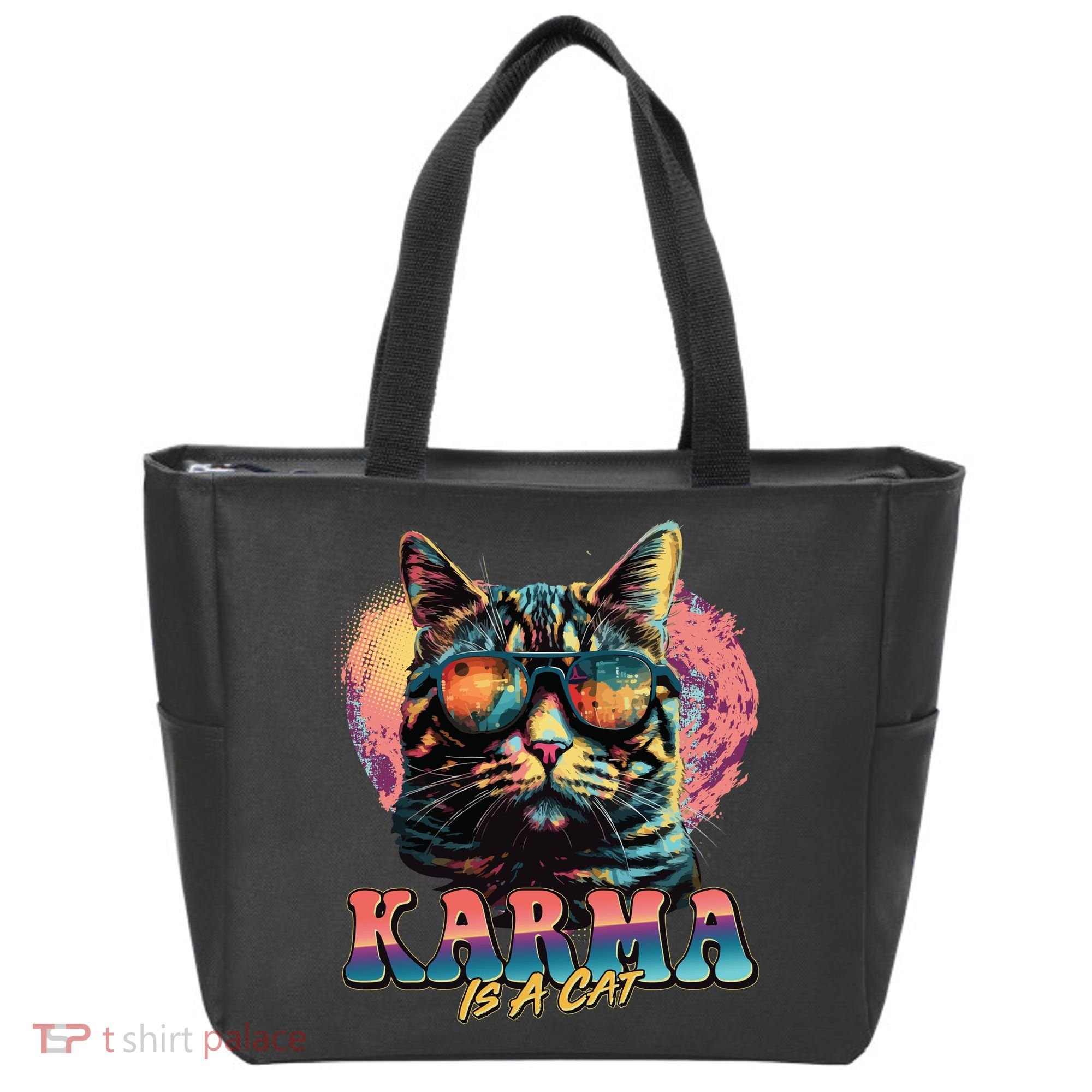 Retro Karma Is A Cat Tote Bag