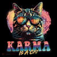 Retro Karma Is A Cat Tote Bag thumb 4