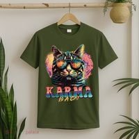 Retro Karma Is A Cat T-Shirt thumb 2