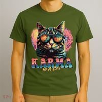 Retro Karma Is A Cat T-Shirt thumb 3
