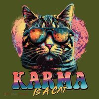 Retro Karma Is A Cat Mousepad thumb 1