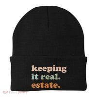 Retro Keeping It Real Estate Broker Agent Seller Realtor Beanie thumb 0