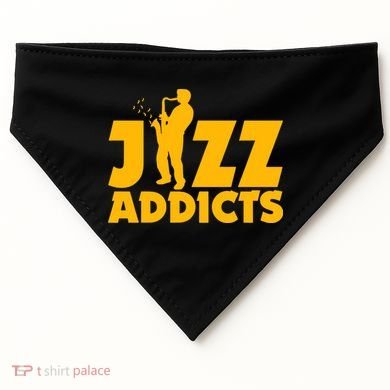 Robert Komaniecki Jazz Addicts With Saxophone USA-Made Doggie Bandana