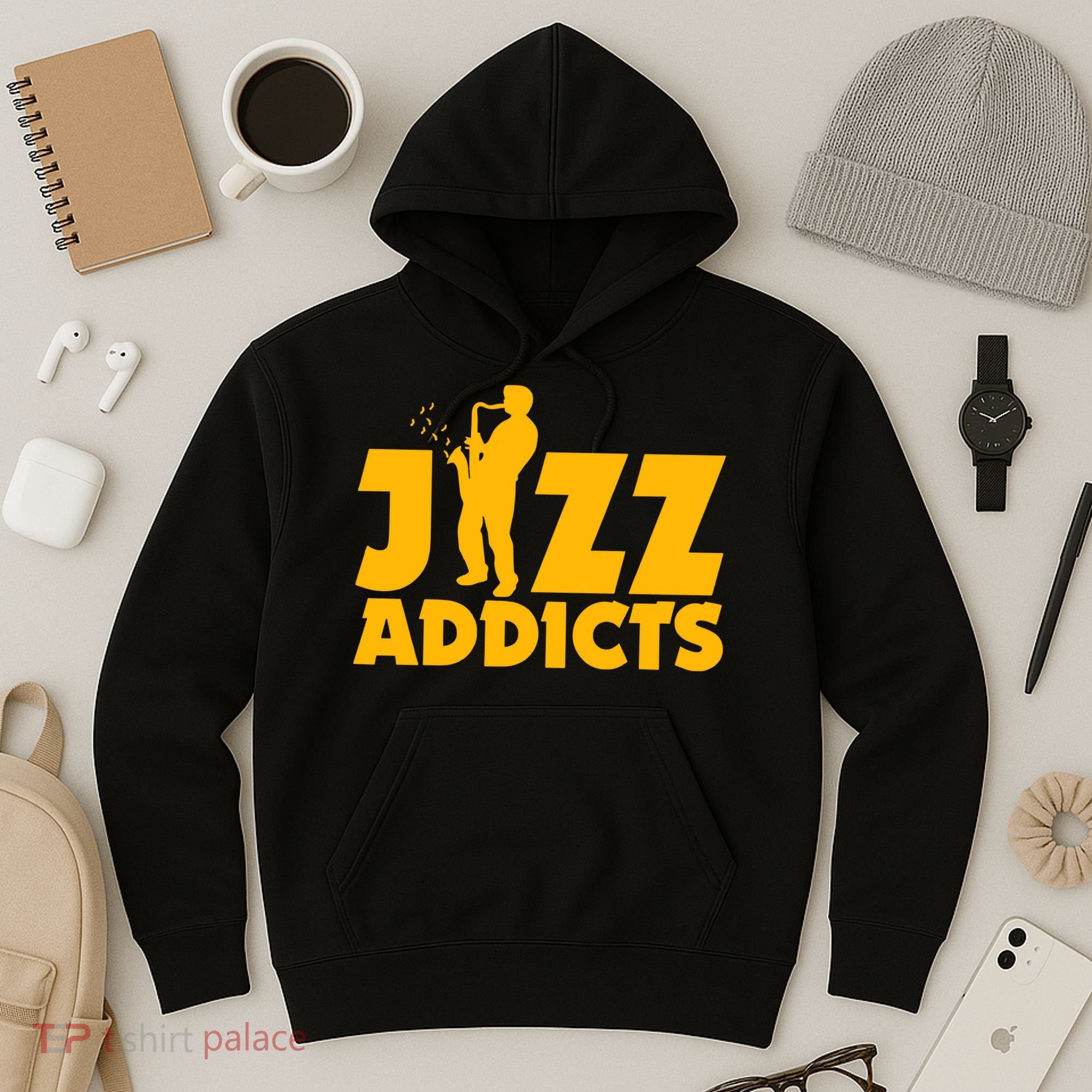 Robert Komaniecki Jazz Addicts With Saxophone Hoodie