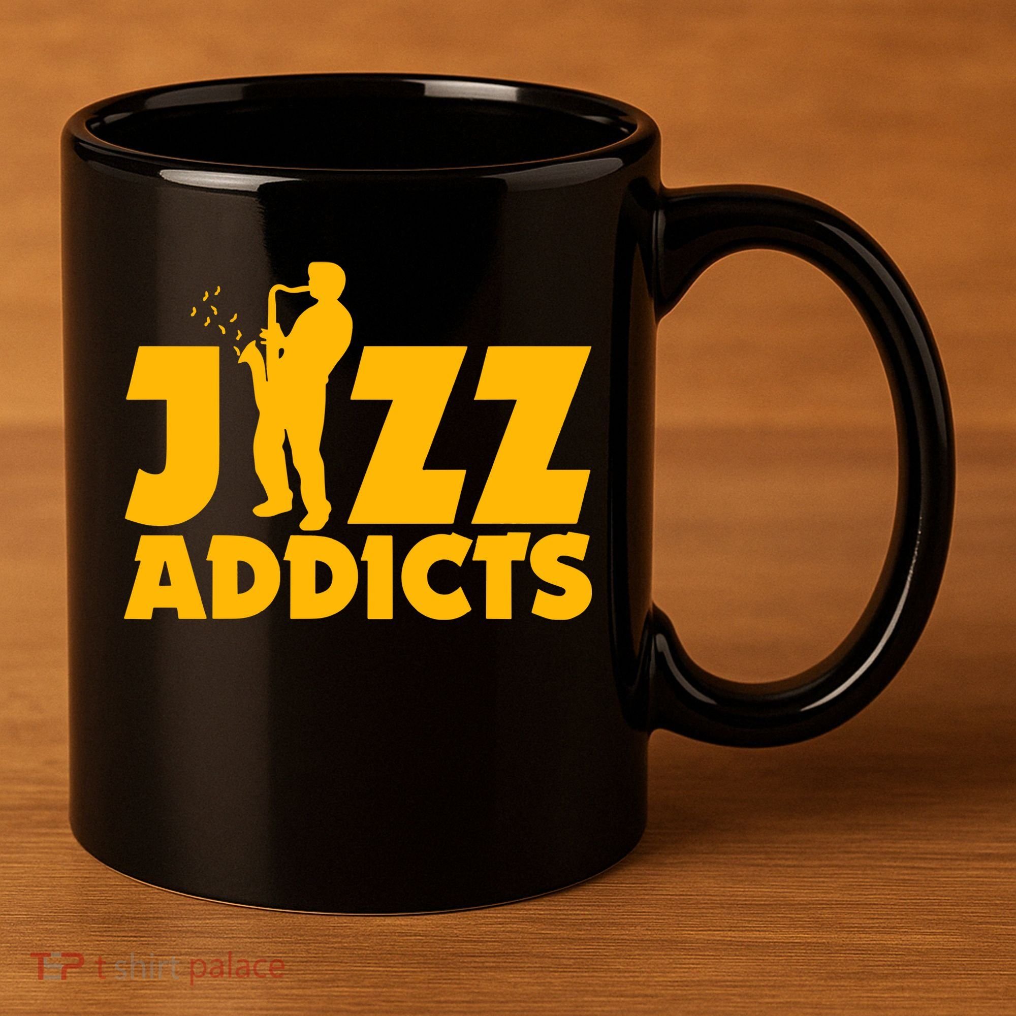 Robert Komaniecki Jazz Addicts With Saxophone 11oz C Handle Ceramic Mug