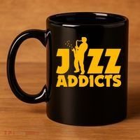 Robert Komaniecki Jazz Addicts With Saxophone 11oz C Handle Ceramic Mug thumb 4