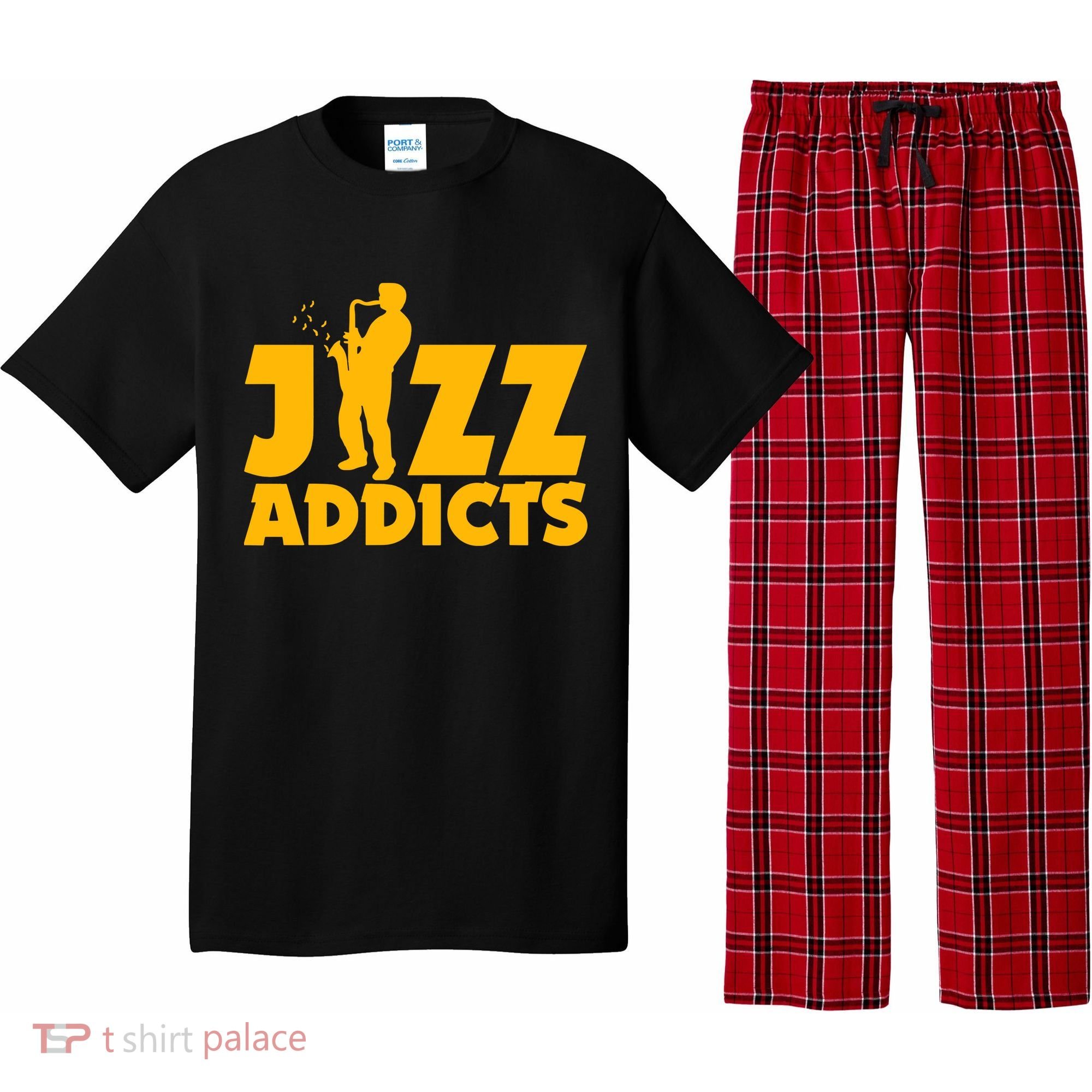Robert Komaniecki Jazz Addicts With Saxophone Pajama Set
