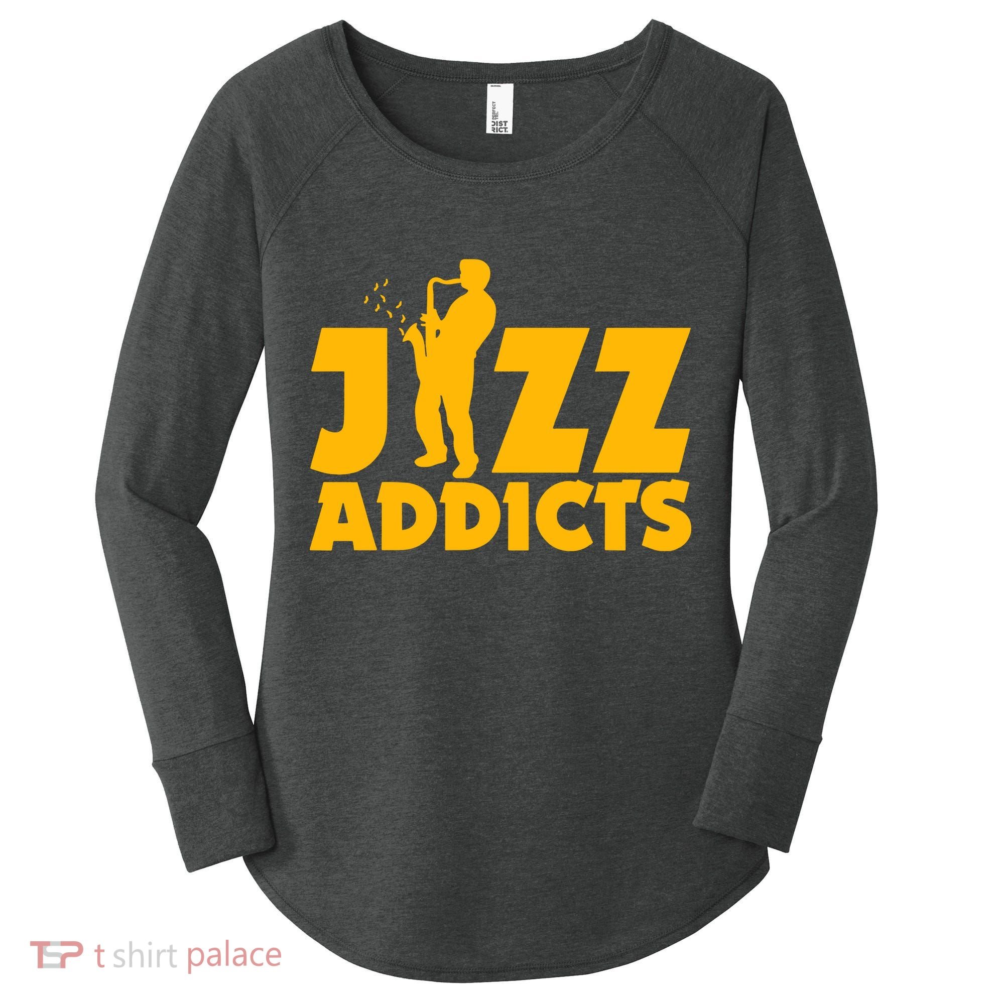 Robert Komaniecki Jazz Addicts With Saxophone Women's Perfect Tri Tunic Long Sleeve Shirt