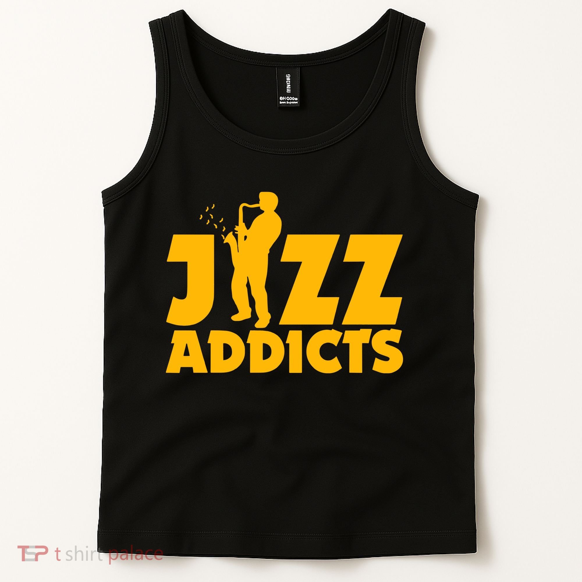 Robert Komaniecki Jazz Addicts With Saxophone Tank Top
