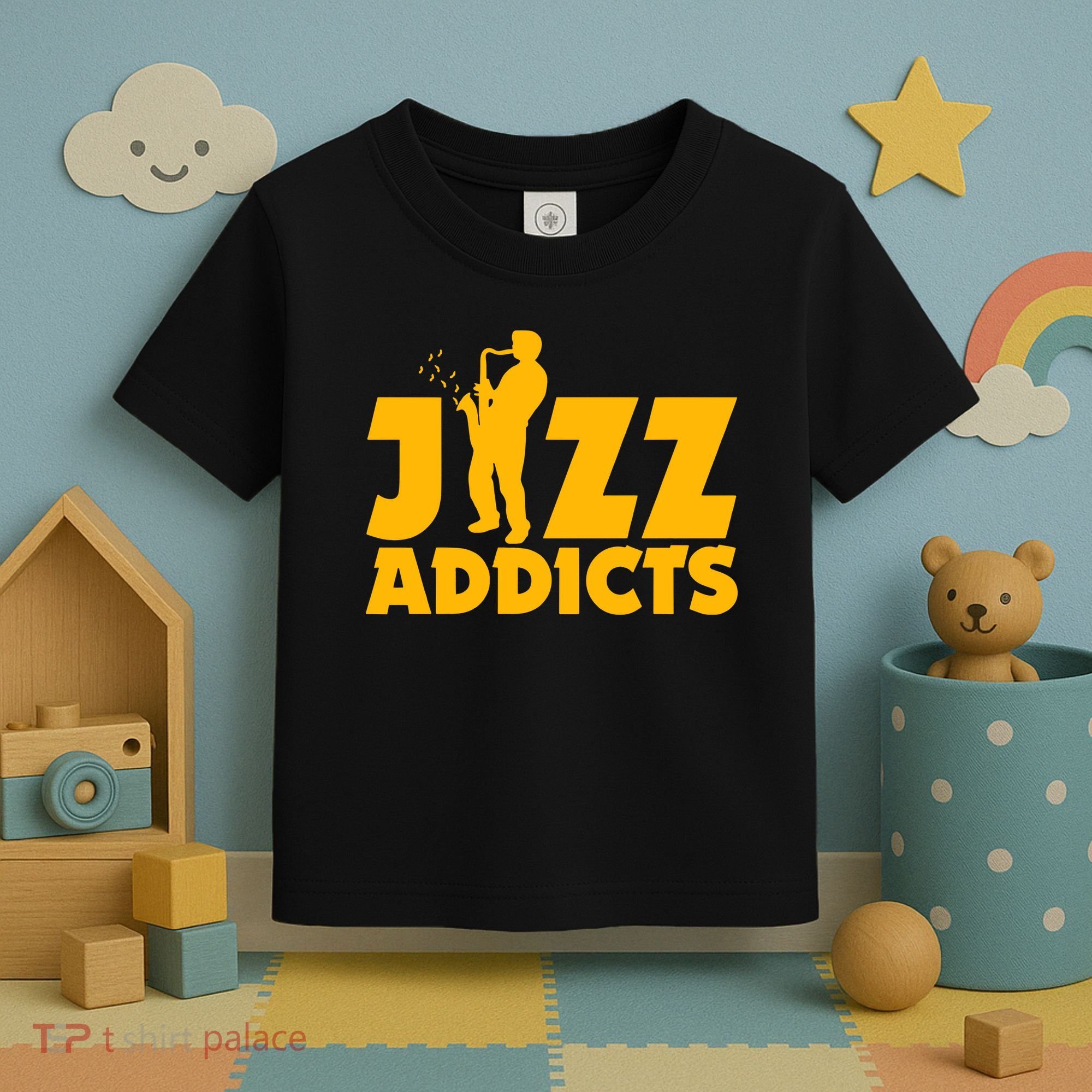 Robert Komaniecki Jazz Addicts With Saxophone Toddler T-Shirt