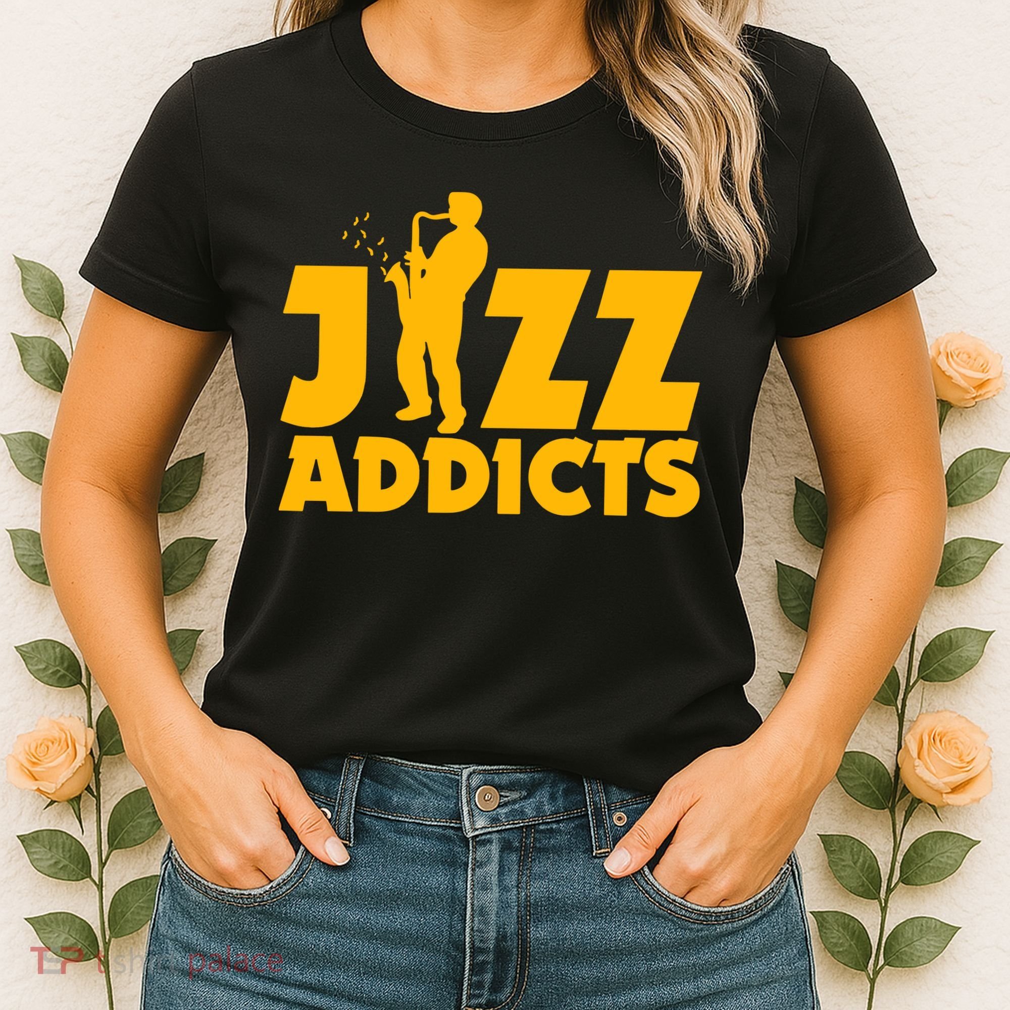 Robert Komaniecki Jazz Addicts With Saxophone Women's T-Shirt