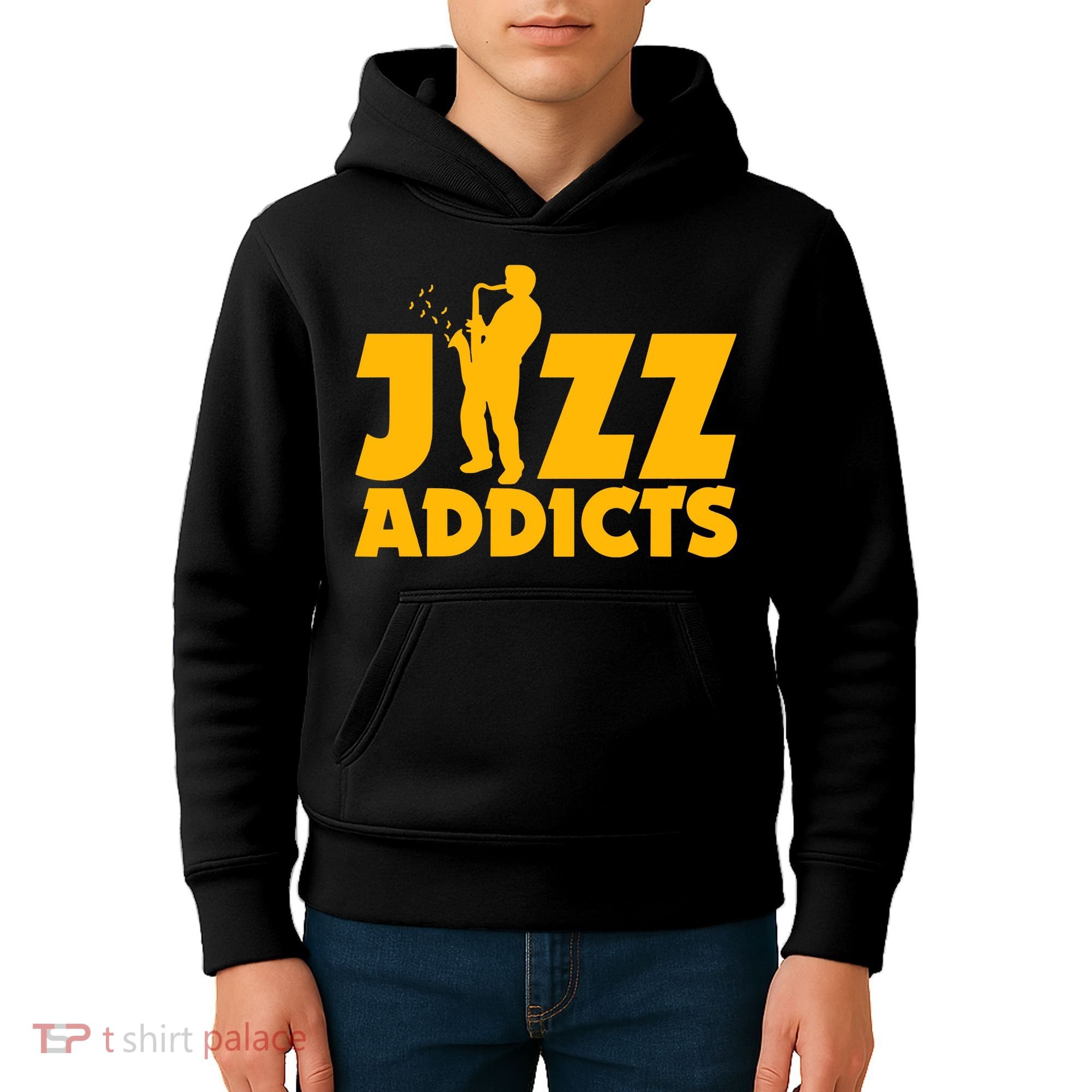 Robert Komaniecki Jazz Addicts With Saxophone Kids Hoodie
