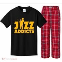 Robert Komaniecki Jazz Addicts With Saxophone Kids Plaid Pajama Set thumb 0
