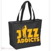 Robert Komaniecki Jazz Addicts With Saxophone Tote Bag thumb 2