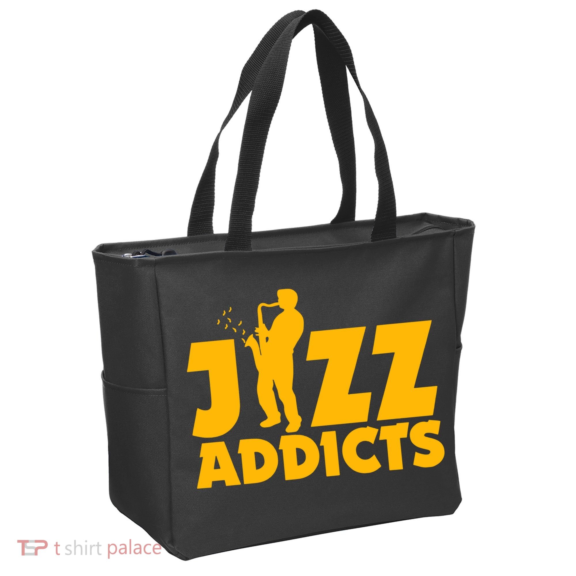 Robert Komaniecki Jazz Addicts With Saxophone Tote Bag