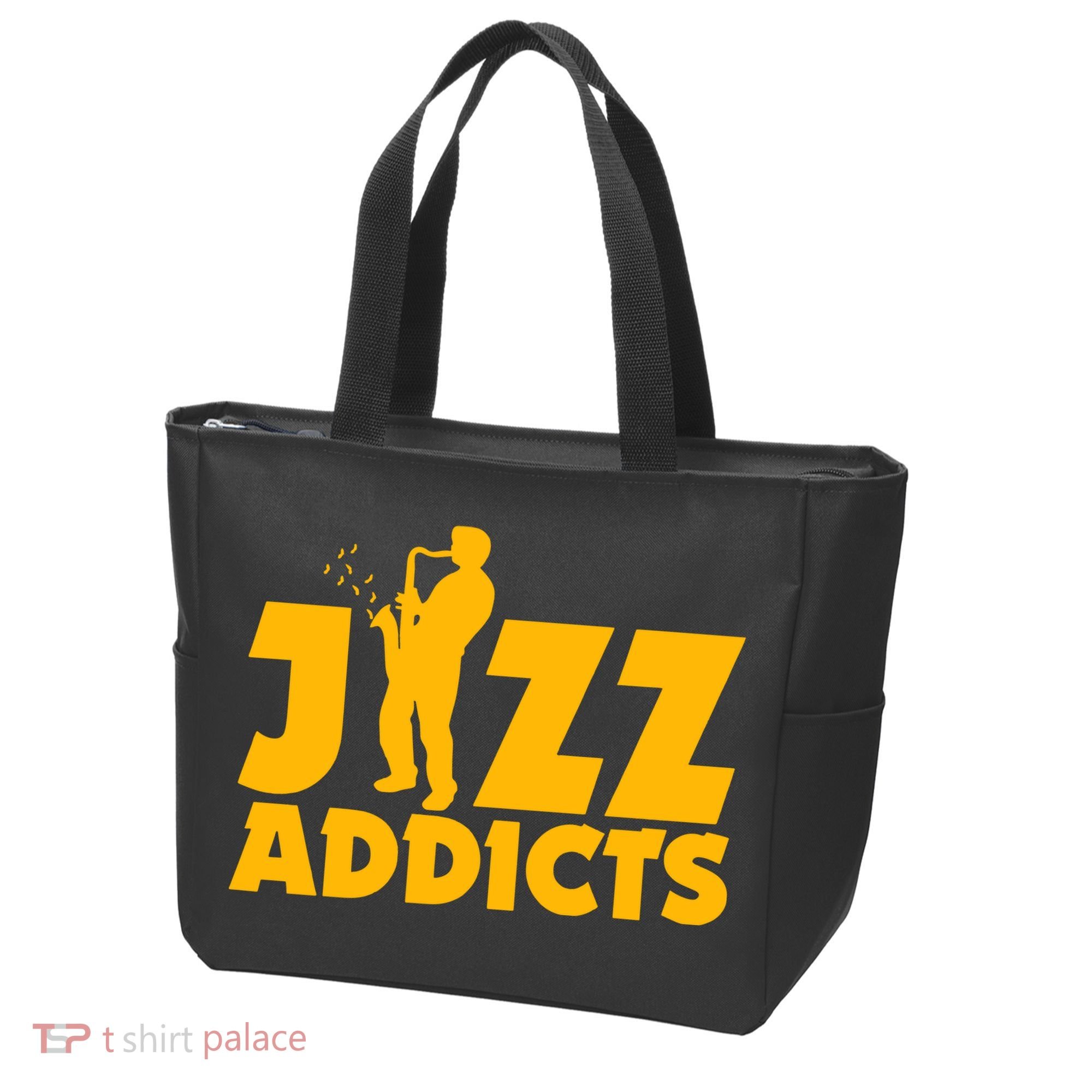 Robert Komaniecki Jazz Addicts With Saxophone Tote Bag