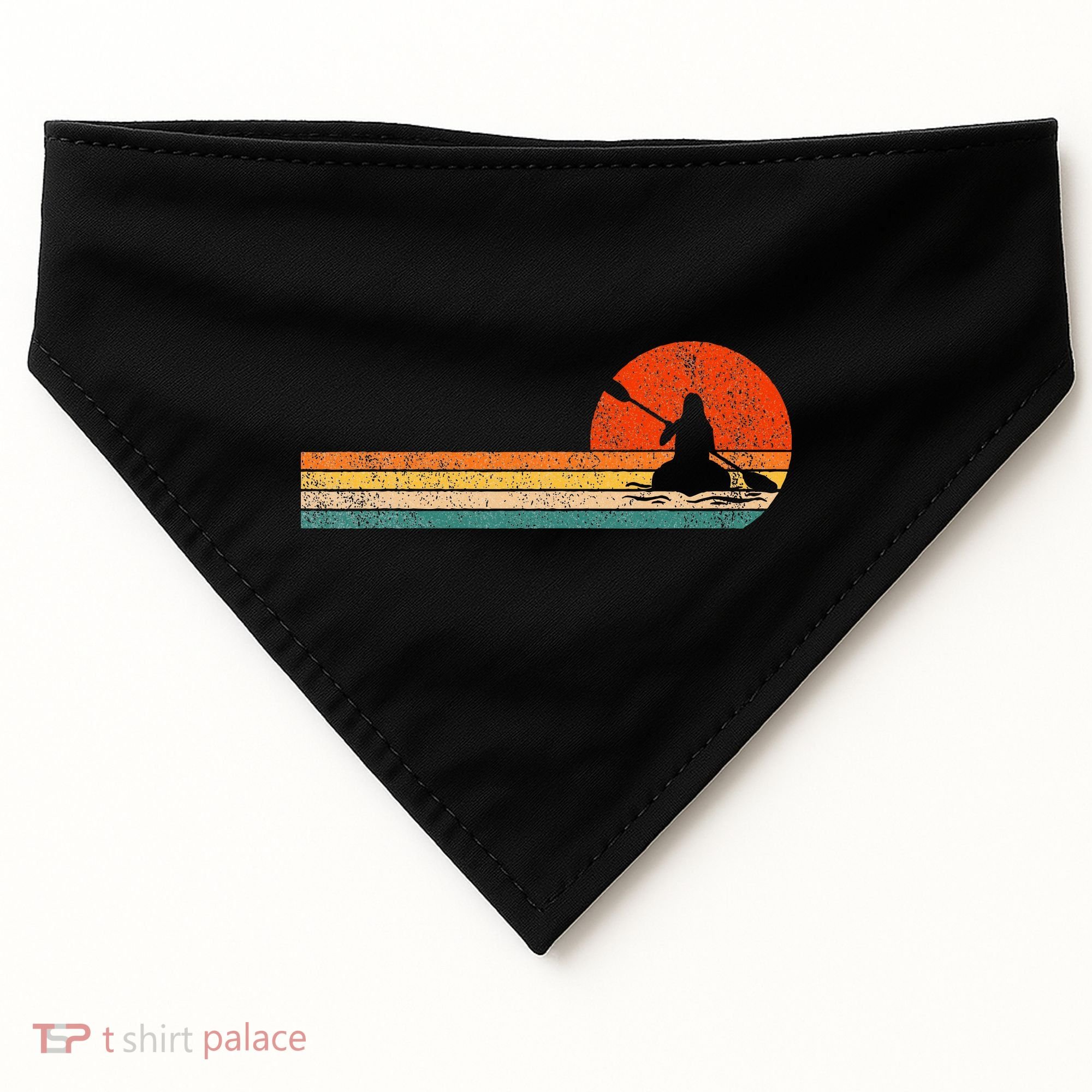 Retro Kayak Kayaking Paddling USA-Made Doggie Bandana