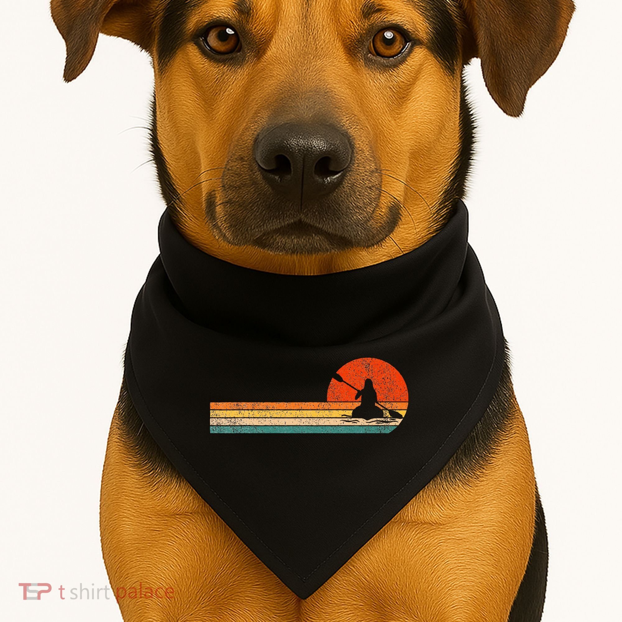 Retro Kayak Kayaking Paddling USA-Made Doggie Bandana
