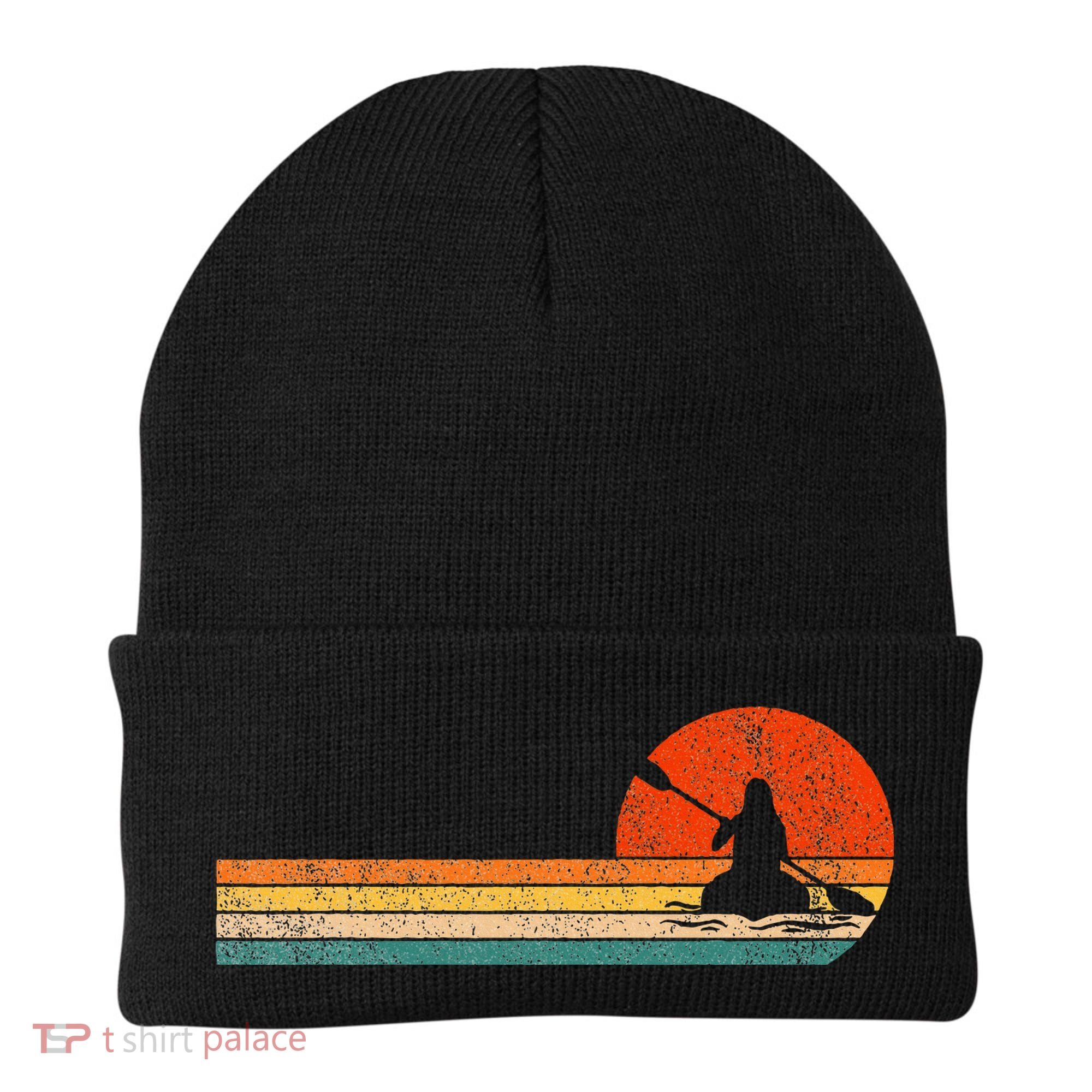 Retro Kayak Kayaking Paddling Beanie