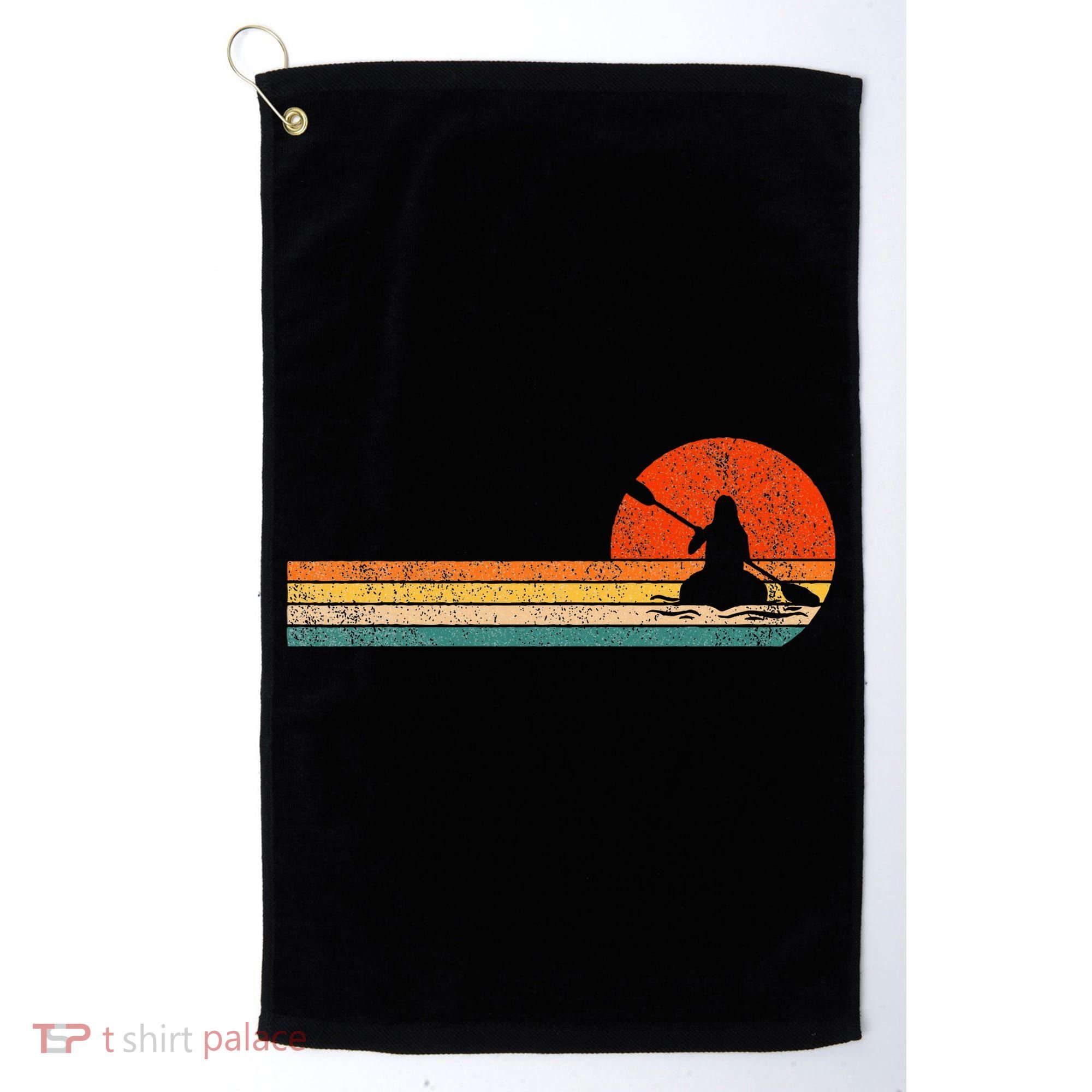 Retro Kayak Kayaking Paddling Golf Towel
