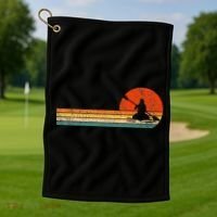 Retro Kayak Kayaking Paddling Golf Towel thumb 1