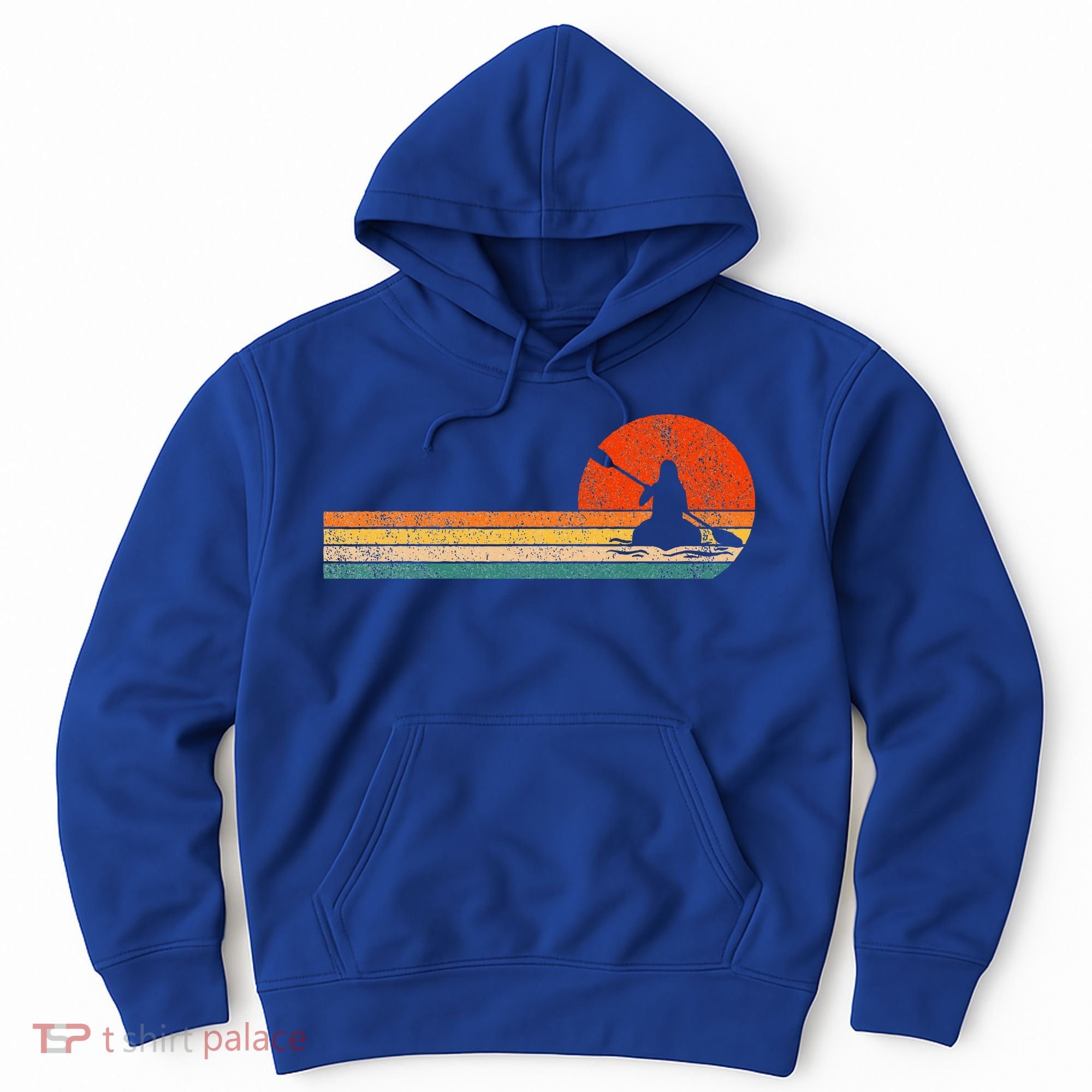 Retro Kayak Kayaking Paddling Hoodie