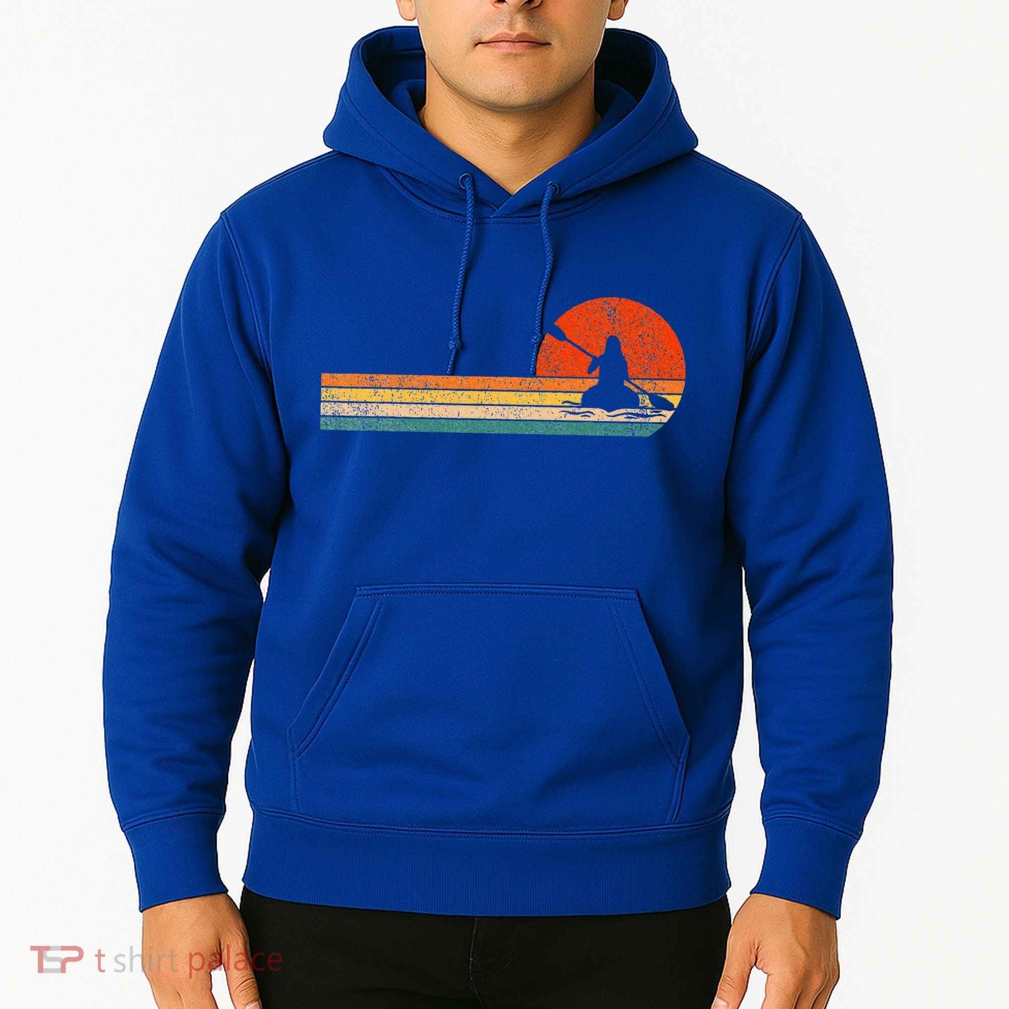 Retro Kayak Kayaking Paddling Hoodie