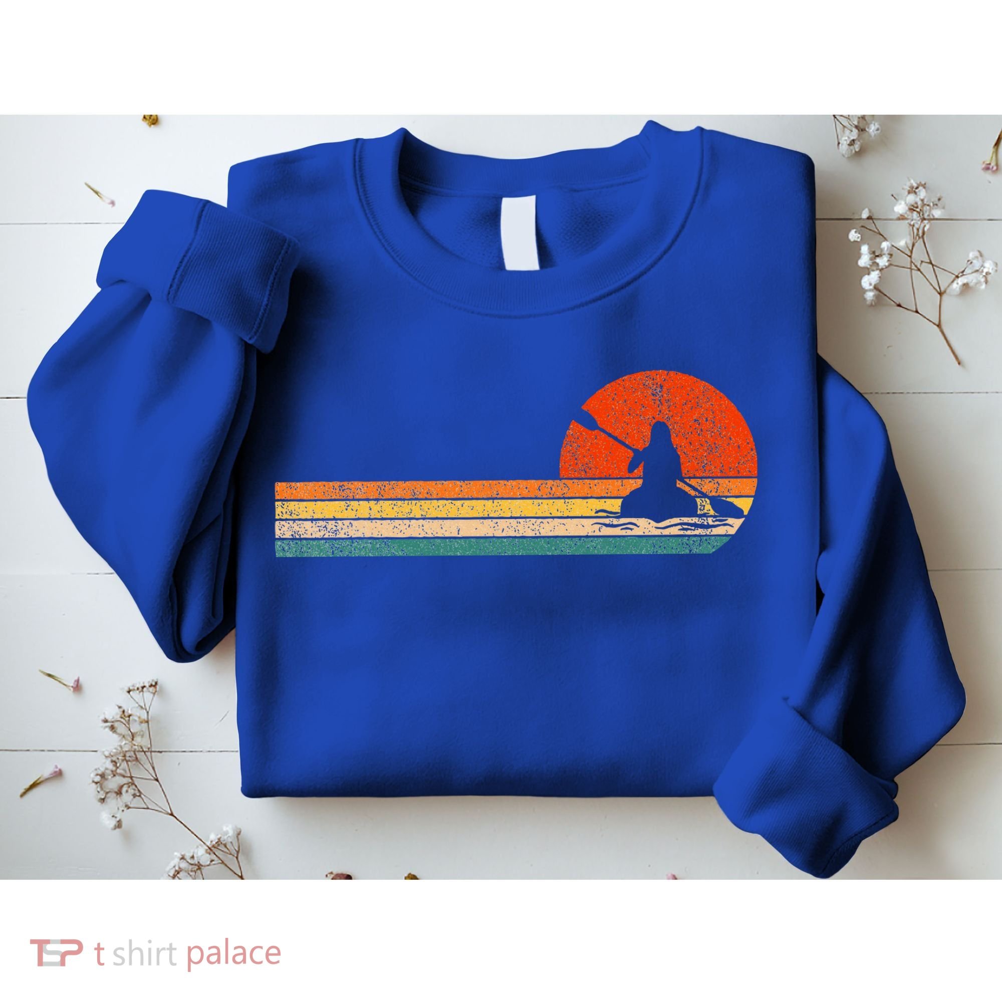 Retro Kayak Kayaking Paddling Sweatshirt