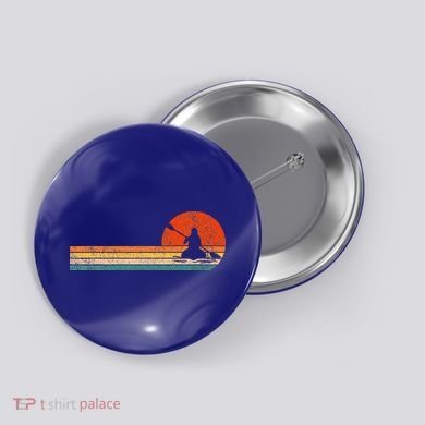 Retro Kayak Kayaking Paddling Button