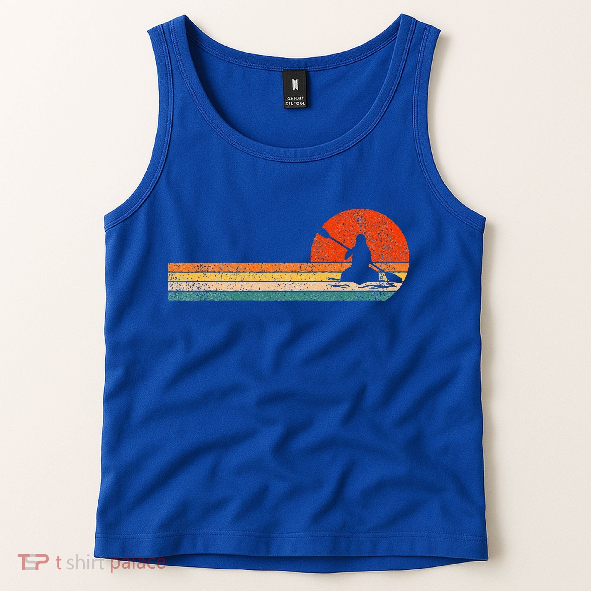 Retro Kayak Kayaking Paddling Tank Top
