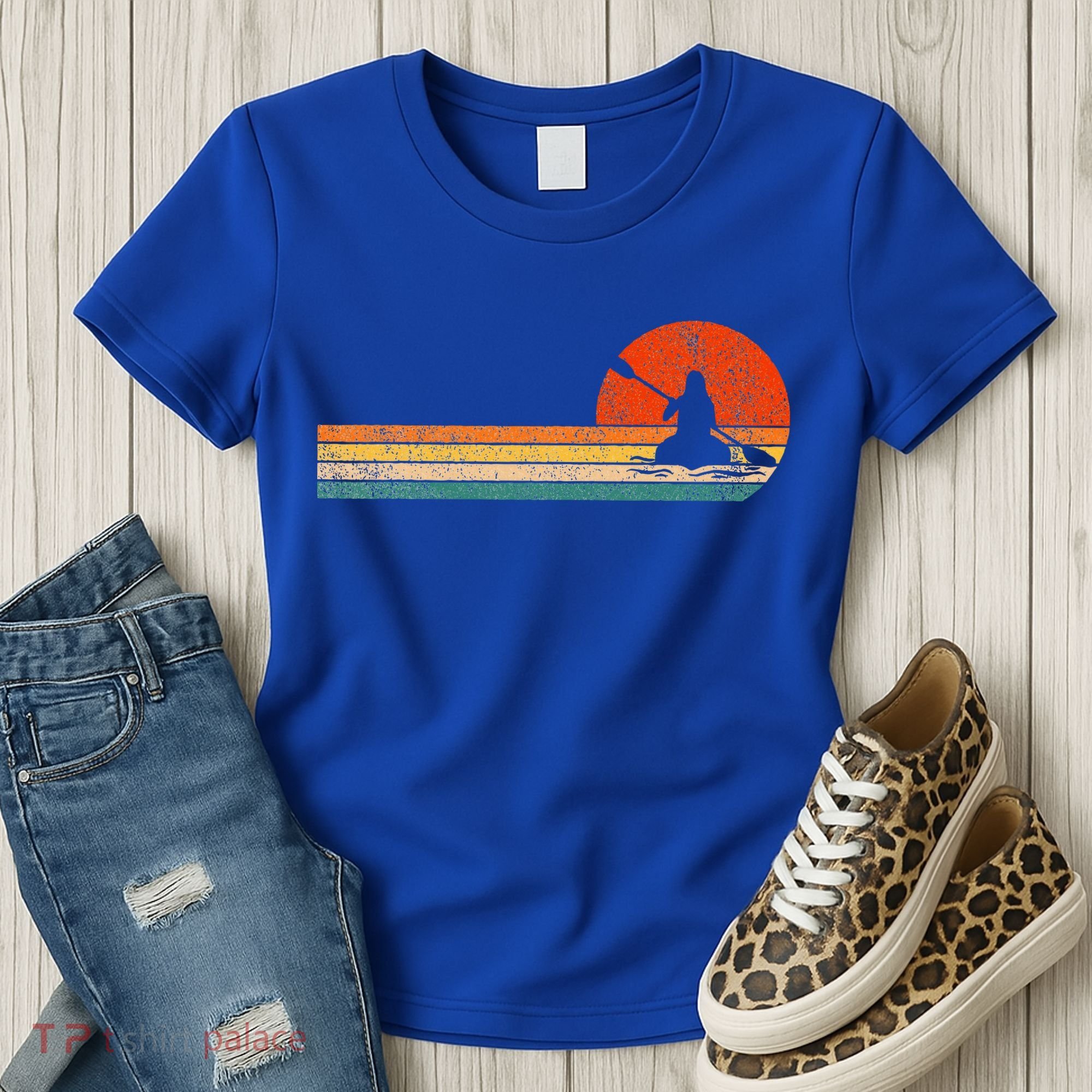 Retro Kayak Kayaking Paddling Women's T-Shirt