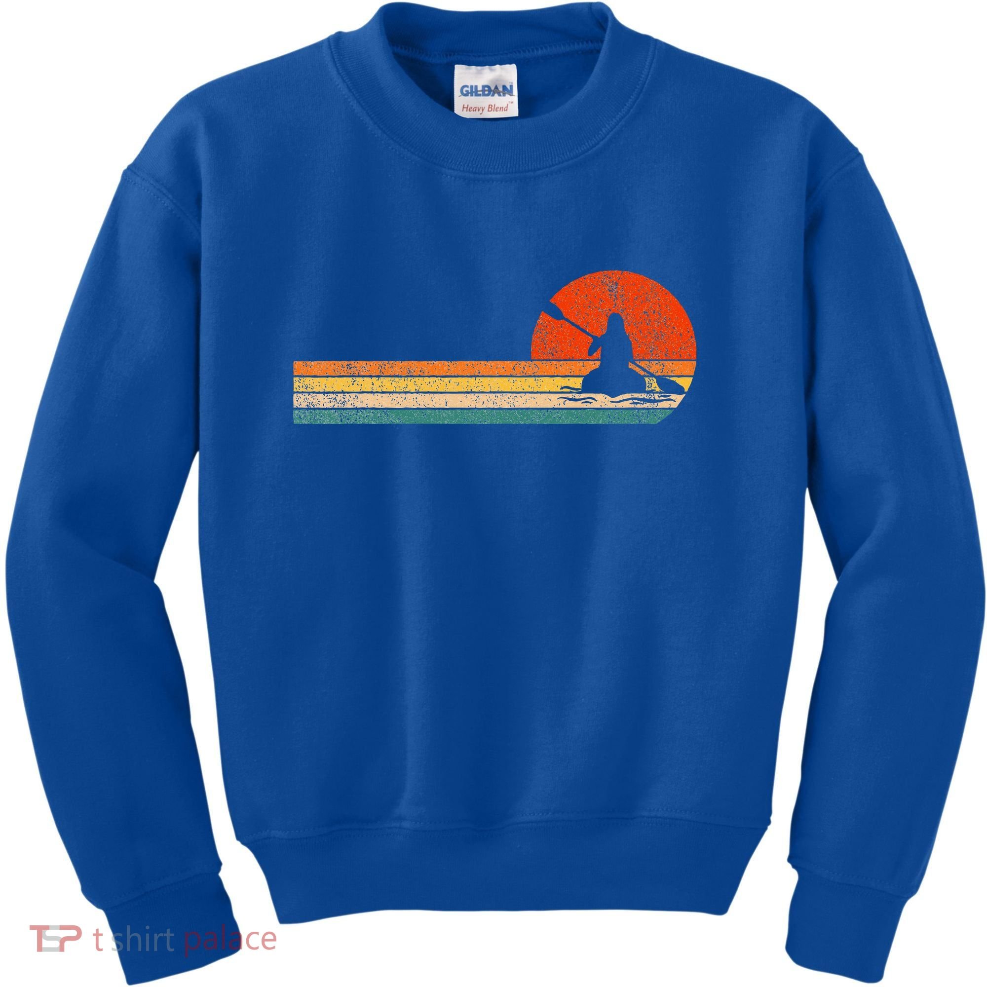 Retro Kayak Kayaking Paddling Kids Sweatshirt