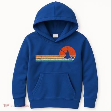 Retro Kayak Kayaking Paddling Kids Hoodie
