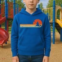 Retro Kayak Kayaking Paddling Kids Hoodie thumb 2