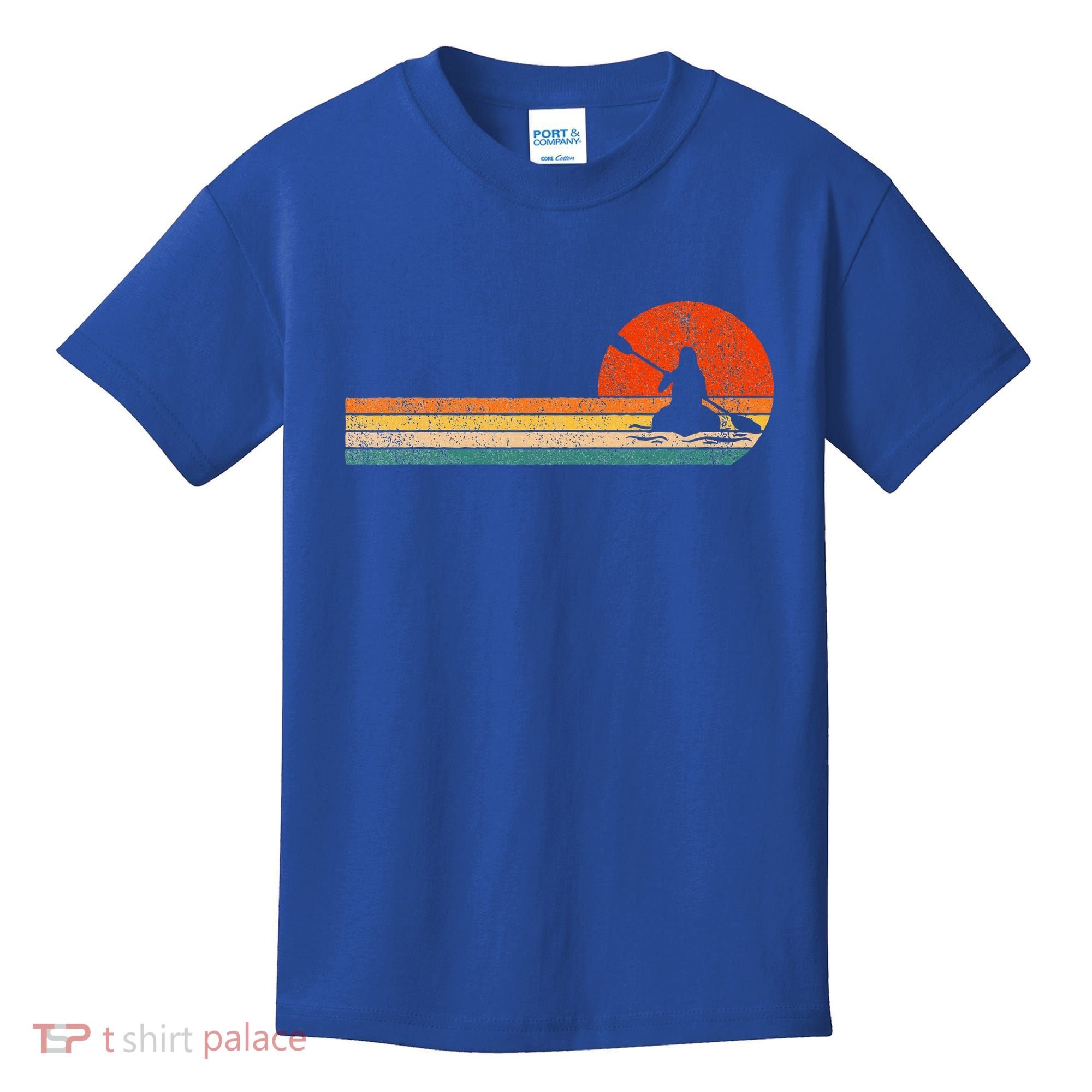 Retro Kayak Kayaking Paddling Kids T-Shirt