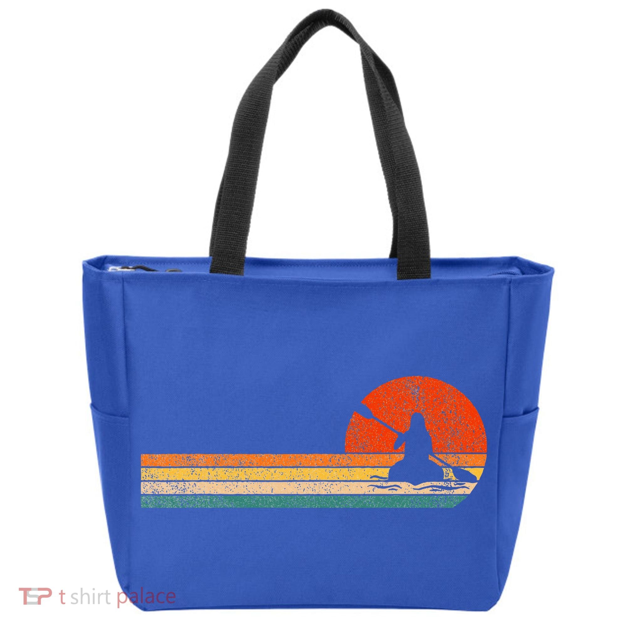 Retro Kayak Kayaking Paddling Tote Bag
