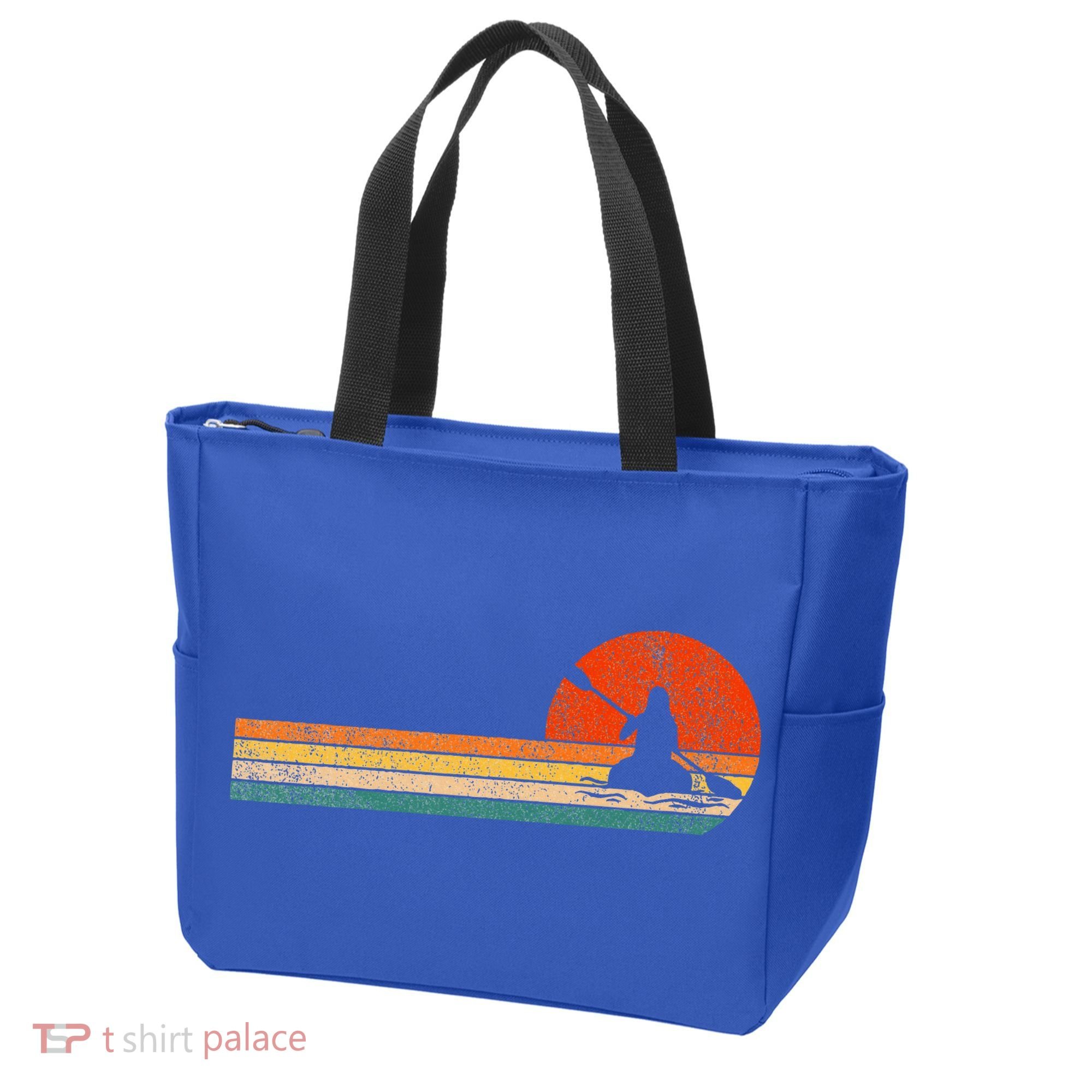 Retro Kayak Kayaking Paddling Tote Bag